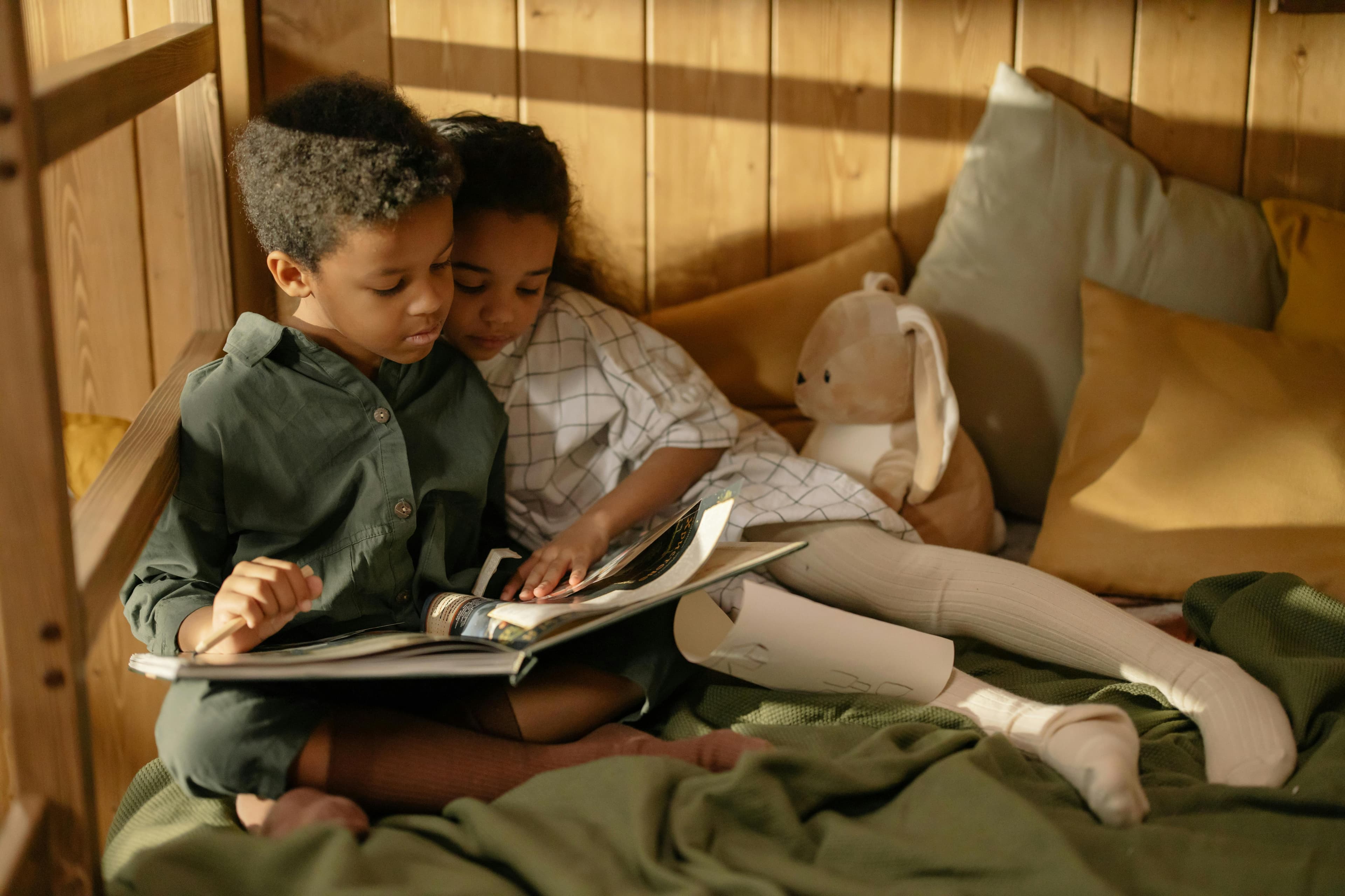 Children looking at digital content